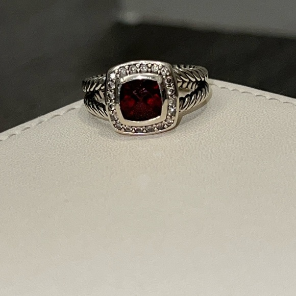 COPY - David Yurman Petite Albion ® Ring Sterling Silver w/ Garnet + Diamonds - Picture 9 of 14
